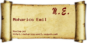 Moharics Emil névjegykártya